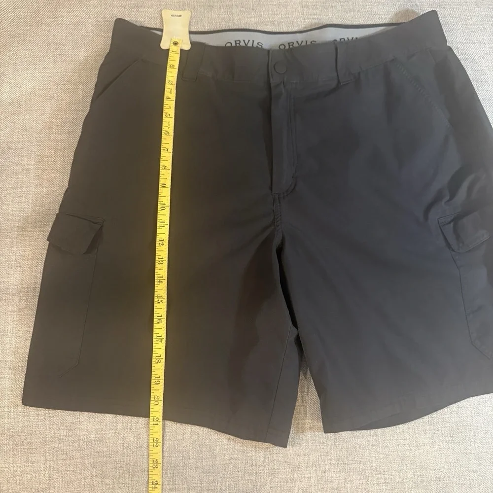 Orvis Cargo Shorts Mens 38 Black Nylon Hiking Fishing Outdoor Utility